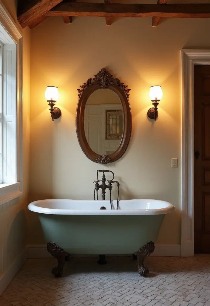 28 Ceiling Bathroom Lighting Ideas for Elegant Glow - 22. Classic Colonial Lights