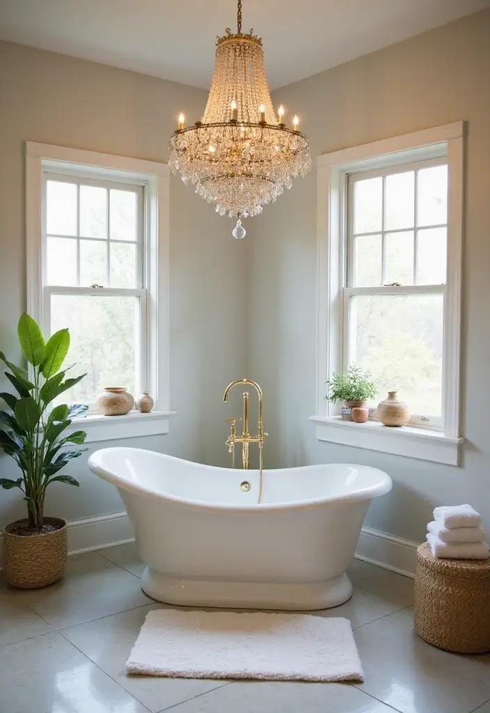 28 Ceiling Bathroom Lighting Ideas for Elegant Glow - 9. Beaded Chandeliers