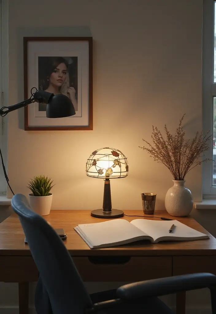 28 Desk Lighting Designs for Home and Work Inspiration 11 28 Desk Lighting Designs for Home and Work Inspiration - 11. Artistic Table Lamp