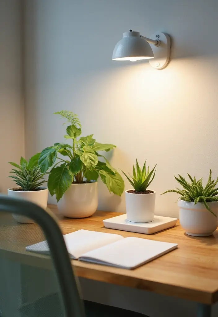 28 Desk Lighting Designs for Home and Work Inspiration 12 28 Desk Lighting Designs for Home and Work Inspiration - 12. Desk Light with Built-In Plants