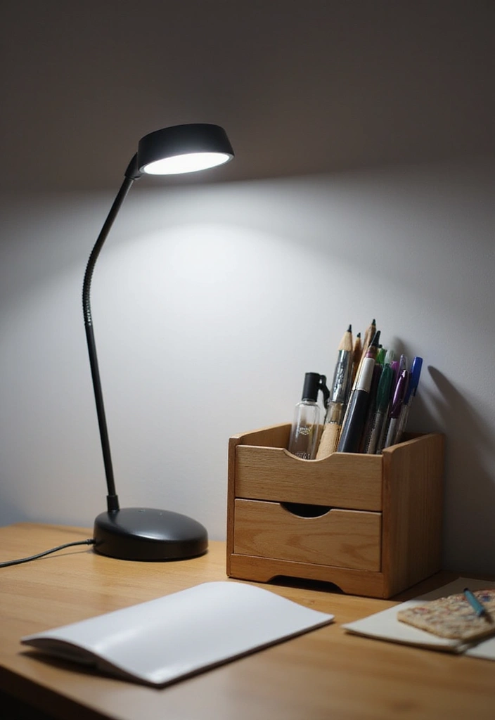 28 Desk Lighting Designs for Home and Work Inspiration 13 28 Desk Lighting Designs for Home and Work Inspiration - 13. LED Pen Holder Lamp