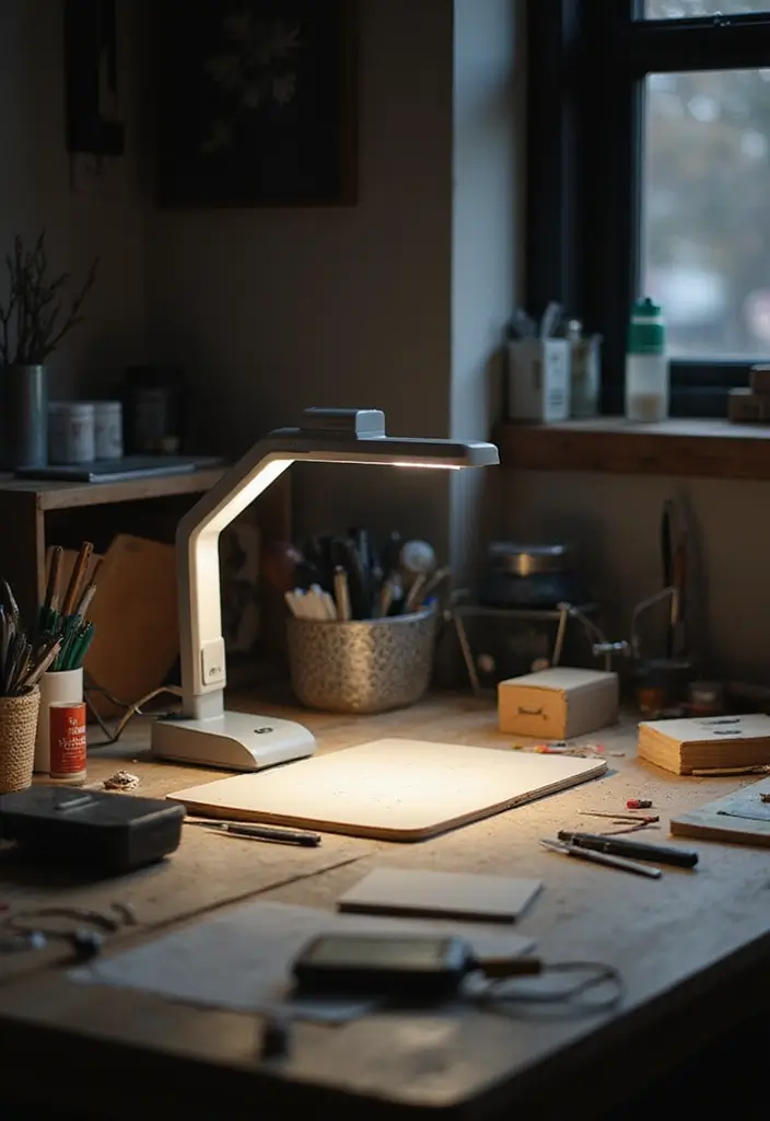 28 Desk Lighting Designs for Home and Work Inspiration 18 28 Desk Lighting Designs for Home and Work Inspiration - 18. LED Desk Magnifier Lamp