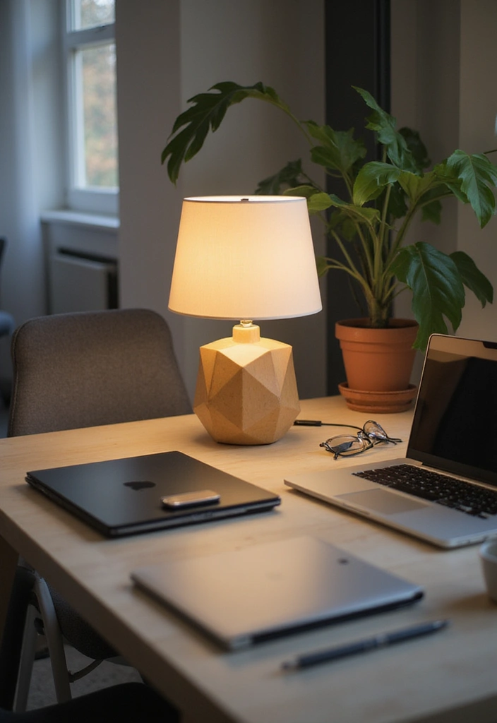 28 Desk Lighting Designs for Home and Work Inspiration 25 28 Desk Lighting Designs for Home and Work Inspiration - 25. Geometric Desk Lamp