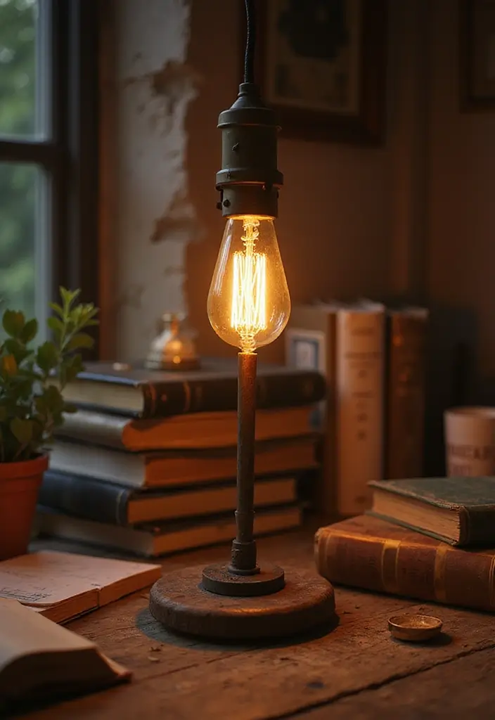28 Desk Lighting Designs for Home and Work Inspiration 4 28 Desk Lighting Designs for Home and Work Inspiration - 4. Vintage-Style Edison Bulb Lamp