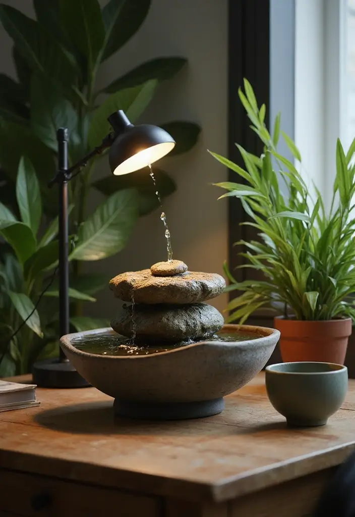 28 Desk Lighting Designs for Home and Work Inspiration 6 28 Desk Lighting Designs for Home and Work Inspiration - 6. Desk Fountain Lamp
