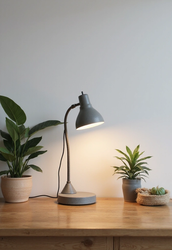 28 Desk Lighting Designs for Home and Work Inspiration 8 28 Desk Lighting Designs for Home and Work Inspiration - 8. Minimalist Concrete Desk Lamp