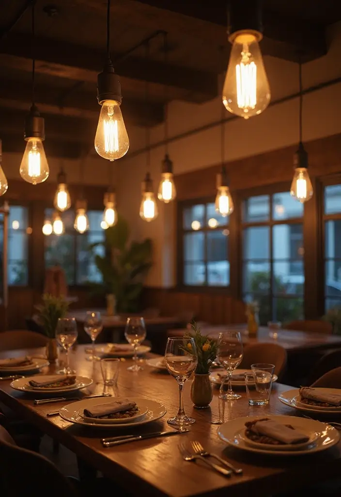 28 Dining Lighting Ideas That Set the Mood Perfectly 15 28 Dining Lighting Ideas That Set the Mood Perfectly - 15. Vintage Edison Bulbs