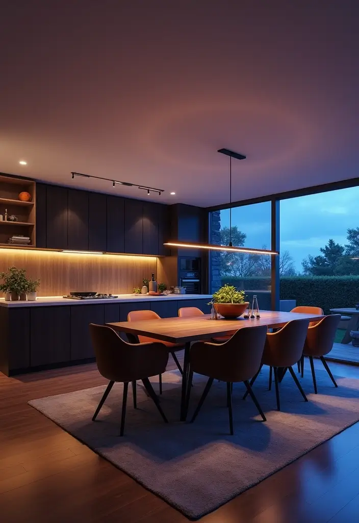 28 Dining Lighting Ideas That Set the Mood Perfectly 20 28 Dining Lighting Ideas That Set the Mood Perfectly - 20. Smart Home Lighting Solutions