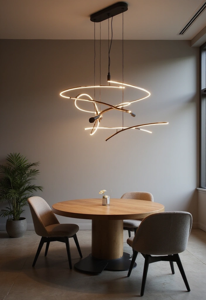 28 Dining Lighting Ideas That Set the Mood Perfectly 25 28 Dining Lighting Ideas That Set the Mood Perfectly - 25. Minimalist LED Fixtures