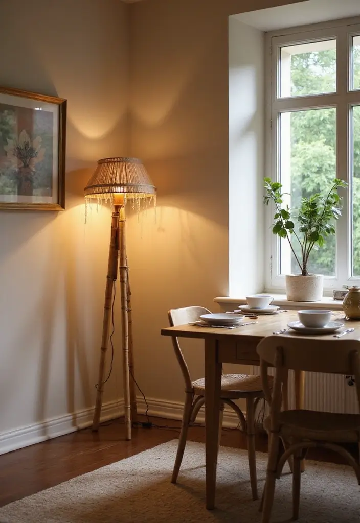 28 Dining Lighting Ideas That Set the Mood Perfectly 7 28 Dining Lighting Ideas That Set the Mood Perfectly - 7. Bamboo Floor Lamps