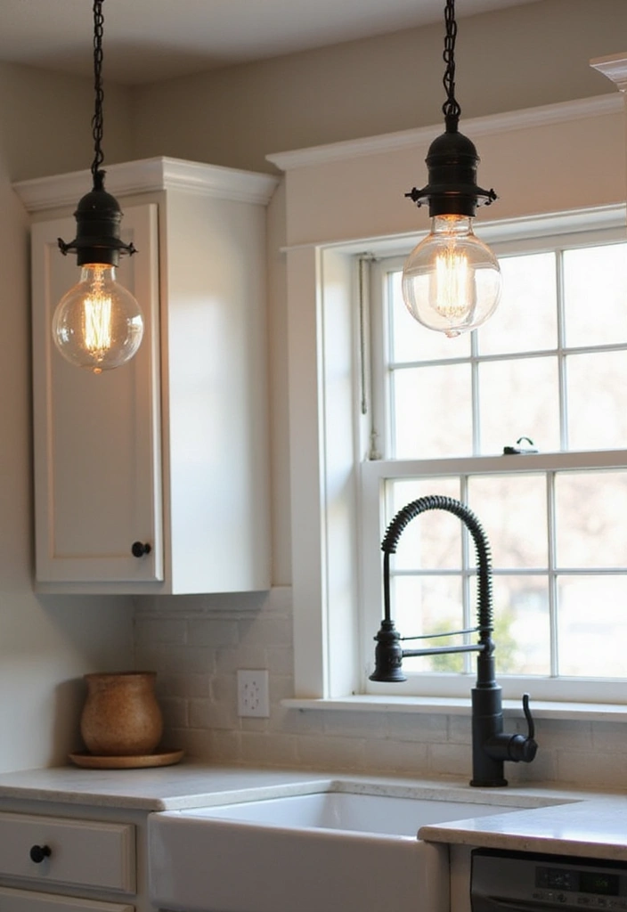 28 Kitchen Sink Lighting Designs You’ll Want to Try 1 28 Kitchen Sink Lighting Designs You’ll Want to Try - 1. Industrial Pendant Lights