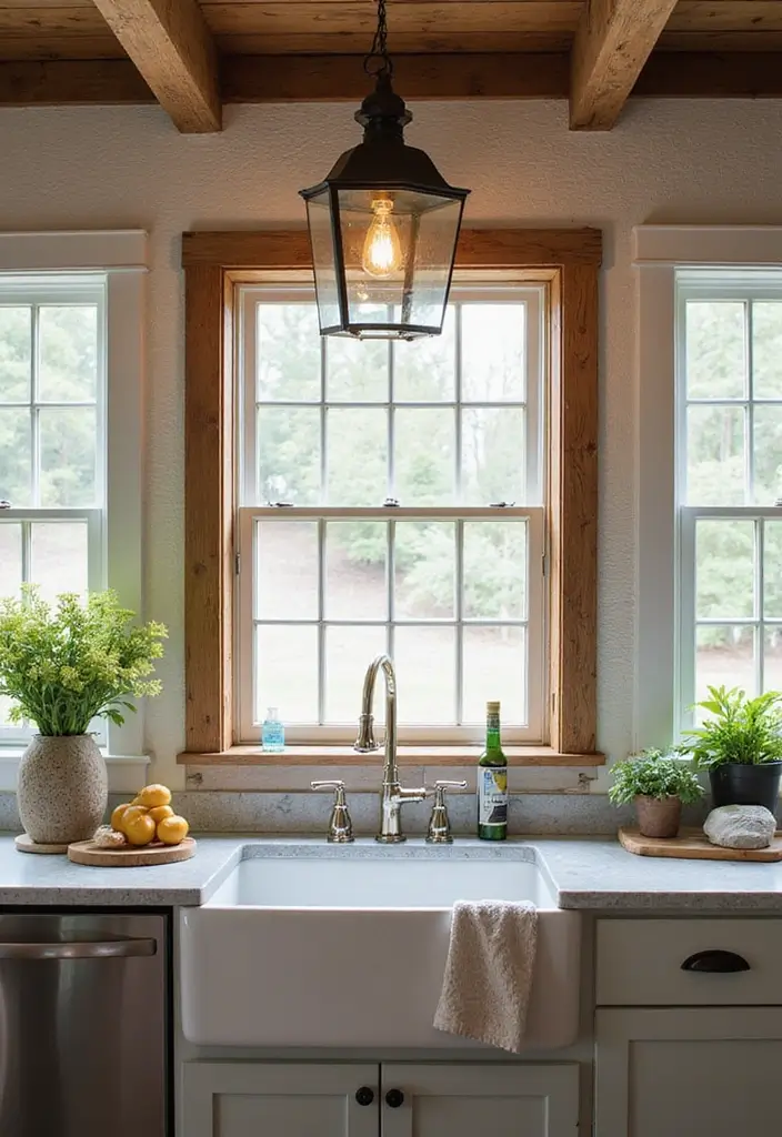 28 Kitchen Sink Lighting Designs You’ll Want to Try 10 28 Kitchen Sink Lighting Designs You’ll Want to Try - 10. Farmhouse Lanterns