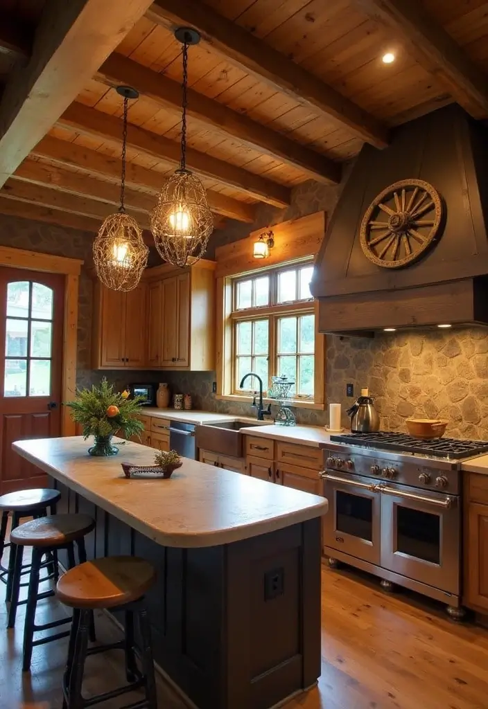 28 Kitchen Sink Lighting Designs You’ll Want to Try 2 28 Kitchen Sink Lighting Designs You’ll Want to Try - 2. Rustic Wagon Wheel Chandelier