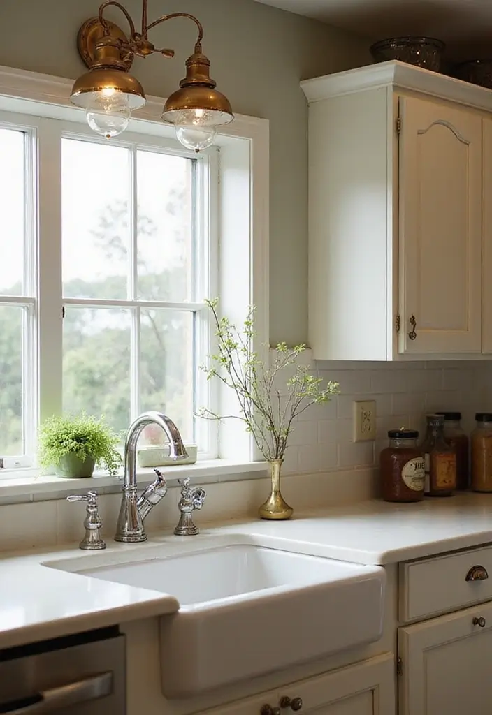 28 Kitchen Sink Lighting Designs You’ll Want to Try 21 28 Kitchen Sink Lighting Designs You’ll Want to Try - 21. Repurposed Vintage Fixtures
