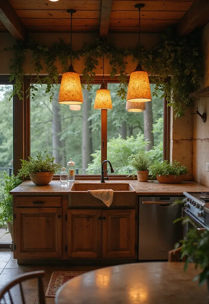 28 Kitchen Sink Lighting Designs You’ll Want to Try 28 28 Kitchen Sink Lighting Designs You’ll Want to Try - 28. Nature-Inspired Lighting