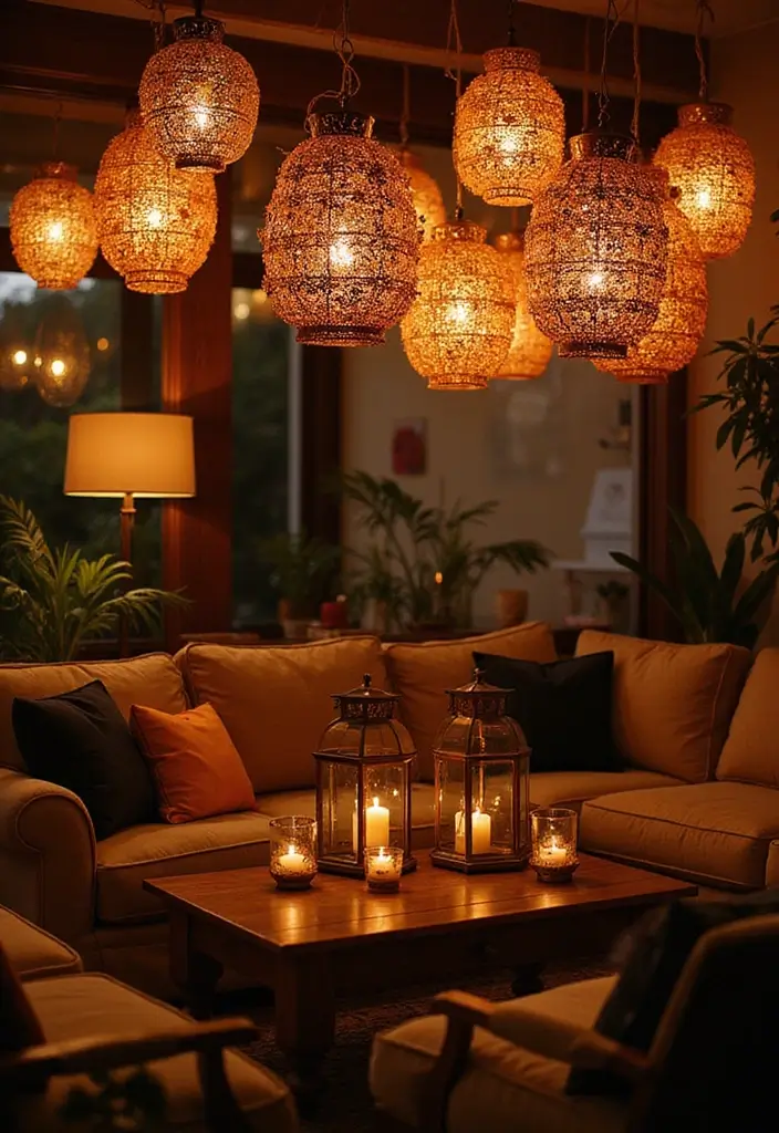 28 Living Room Lighting Designs That Elevate Modern Homes 15 28 Living Room Lighting Designs That Elevate Modern Homes - 15. Decorative Lanterns