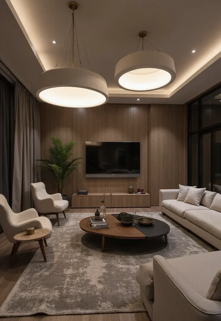 28 Living Room Lighting Designs That Elevate Modern Homes 20 28 Living Room Lighting Designs That Elevate Modern Homes - 20. Monochromatic Light Designs