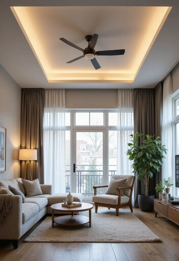 28 Living Room Lighting Designs That Elevate Modern Homes 26 28 Living Room Lighting Designs That Elevate Modern Homes - 26. Ceiling Fans with Lights