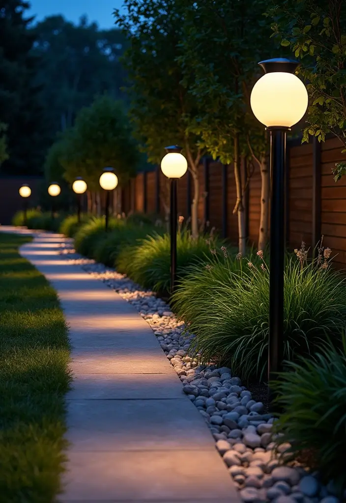 28 Outdoor Lighting Ideas That Add Drama and Charm - 11. Spherical Garden Lights