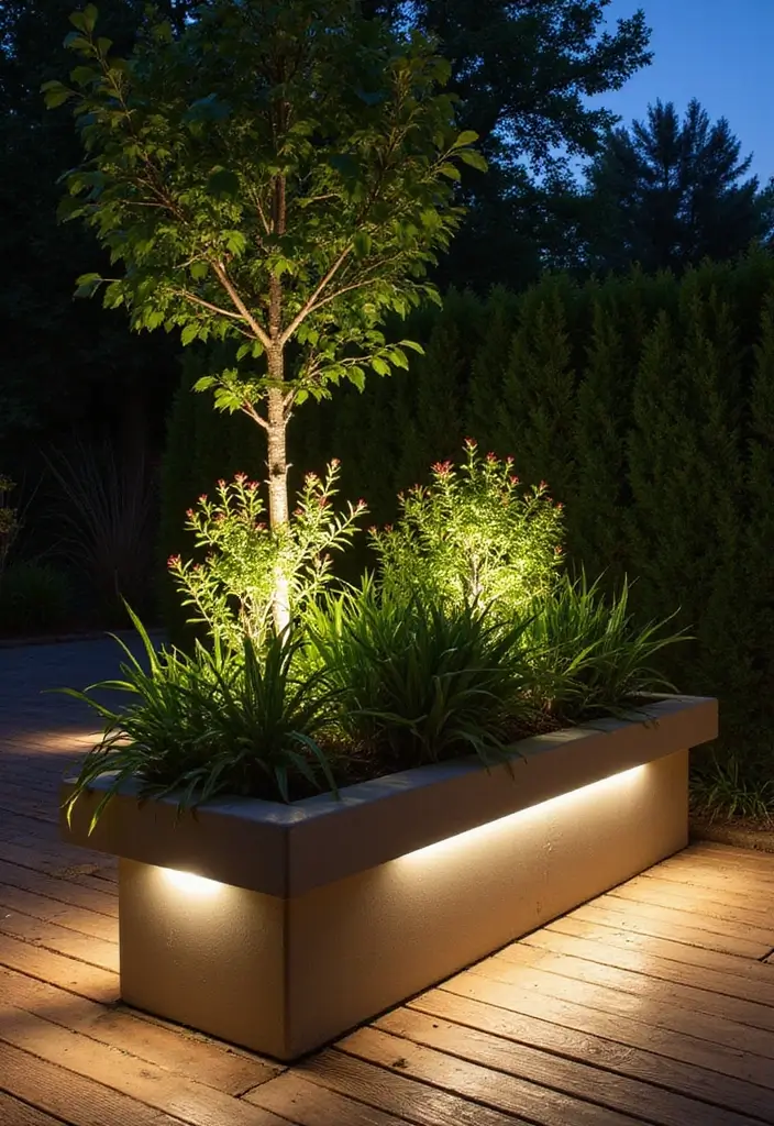 28 Outdoor Lighting Ideas That Add Drama and Charm - 23. Garden Raised Bed Lighting