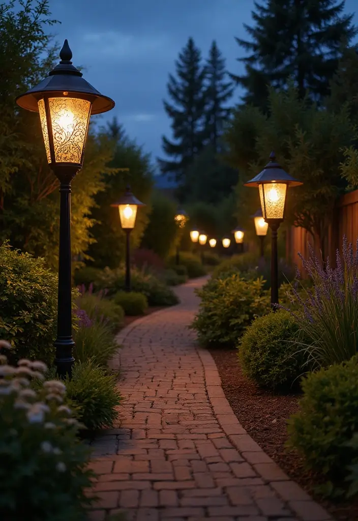 28 Outdoor Lighting Ideas That Add Drama and Charm - 6. Vintage Inspired Garden Fixtures