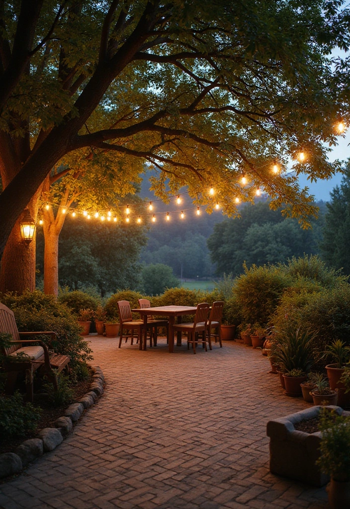 28 Patio Lighting Ideas to Create the Perfect Outdoor Ambiance 14 28 Patio Lighting Ideas to Create the Perfect Outdoor Ambiance - 14. Downlighting from Trees
