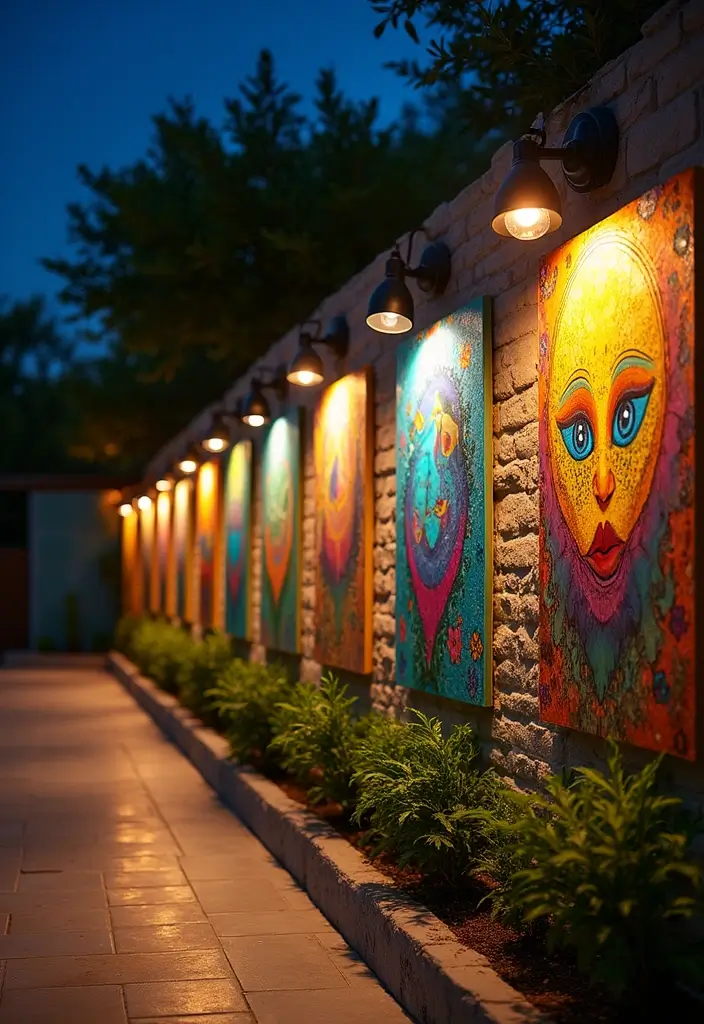 28 Patio Lighting Ideas to Create the Perfect Outdoor Ambiance 20 28 Patio Lighting Ideas to Create the Perfect Outdoor Ambiance - 20. Solar-Powered Wall Art Lights