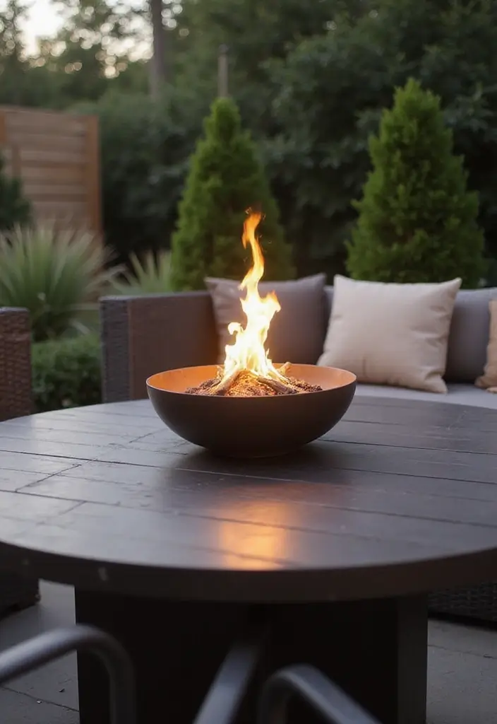 28 Patio Lighting Ideas to Create the Perfect Outdoor Ambiance 21 28 Patio Lighting Ideas to Create the Perfect Outdoor Ambiance - 21. Tabletop Fire Bowls
