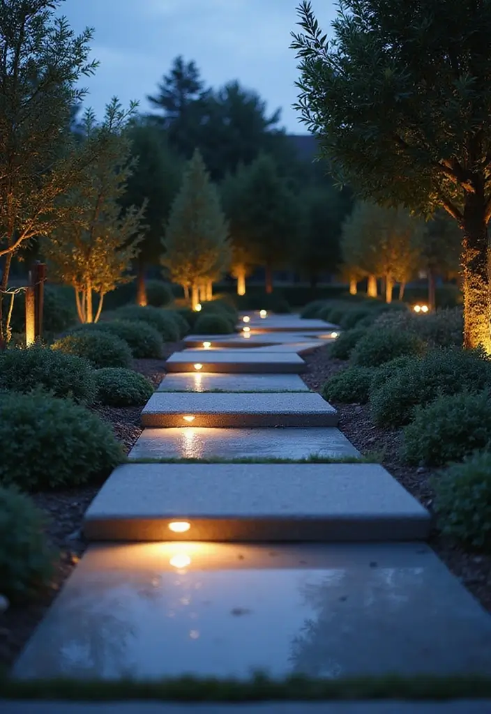 28 Walkway Lighting Ideas That Combine Safety and Beauty - 10. Floating Path Lights