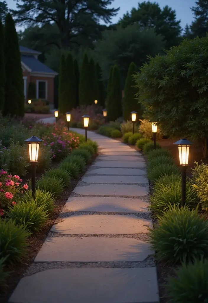 28 Walkway Lighting Ideas That Combine Safety and Beauty - 12. Pathway Light Stakes