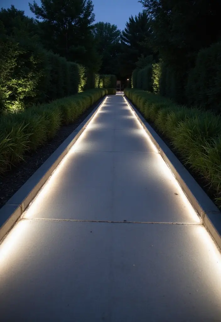 28 Walkway Lighting Ideas That Combine Safety and Beauty - 2. Sleek LED Strip Lighting