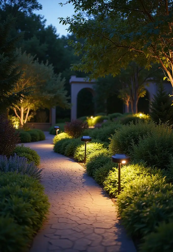 28 Walkway Lighting Ideas That Combine Safety and Beauty - 6. Solar-Powered Spotlights