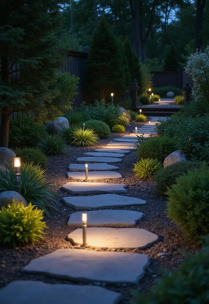 28 Walkway Lighting Ideas That Combine Safety and Beauty - 8. Garden Stone Lights