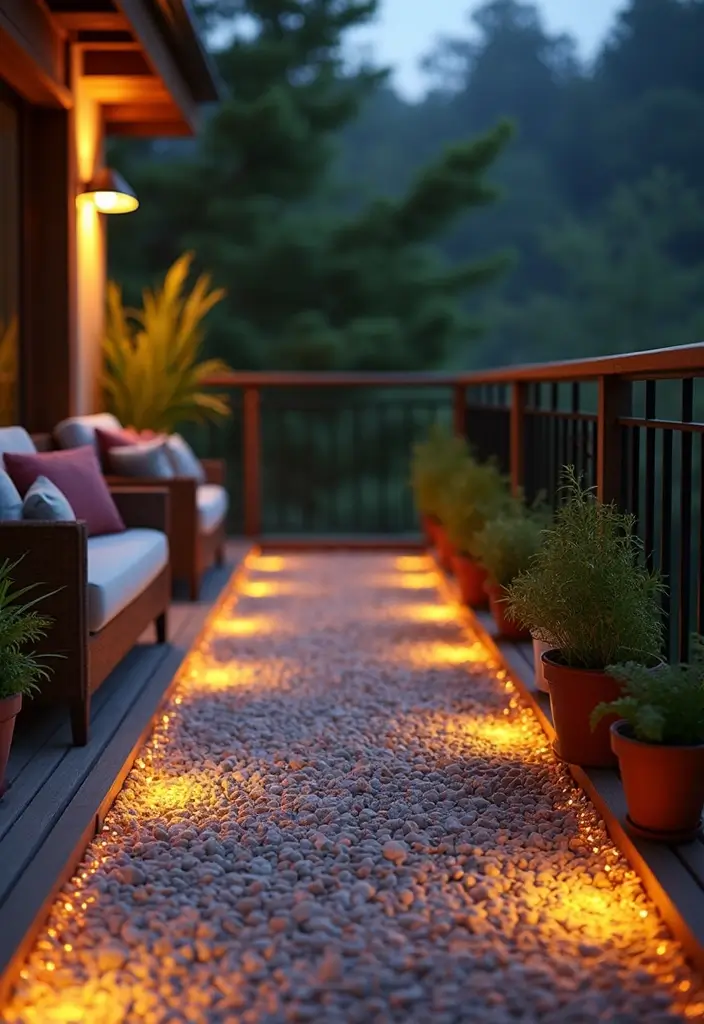 29 Balcony Lighting Ideas to Make Evenings More Relaxing 16 29 Balcony Lighting Ideas to Make Evenings More Relaxing - 16. Glowing Pebbles