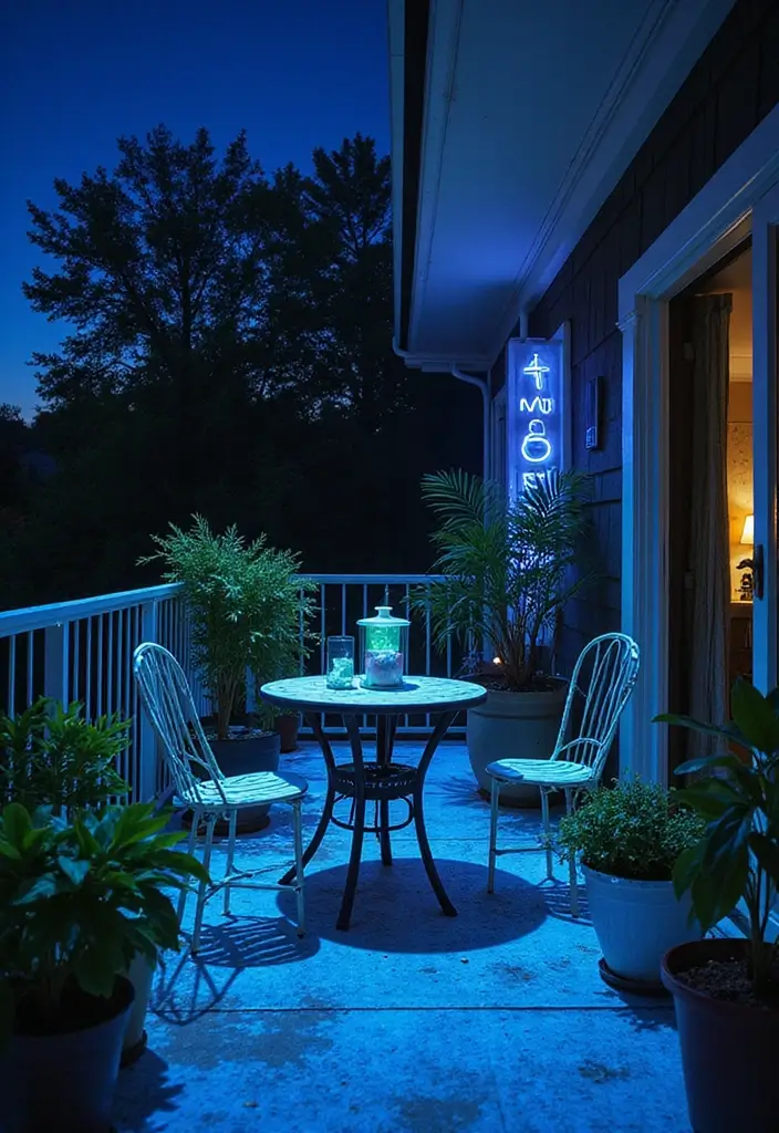 29 Balcony Lighting Ideas to Make Evenings More Relaxing 22 29 Balcony Lighting Ideas to Make Evenings More Relaxing - 22. Glow-in-the-Dark Paint