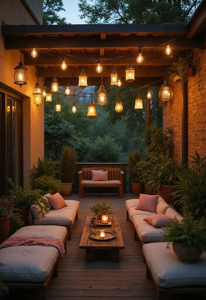 29 Balcony Lighting Ideas to Make Evenings More Relaxing 3 29 Balcony Lighting Ideas to Make Evenings More Relaxing - 3. Lanterns for a Rustic Touch