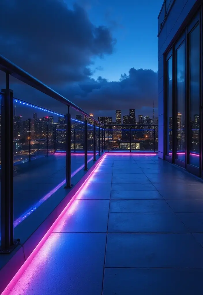29 Balcony Lighting Ideas to Make Evenings More Relaxing 4 29 Balcony Lighting Ideas to Make Evenings More Relaxing - 4. LED Strip Lights