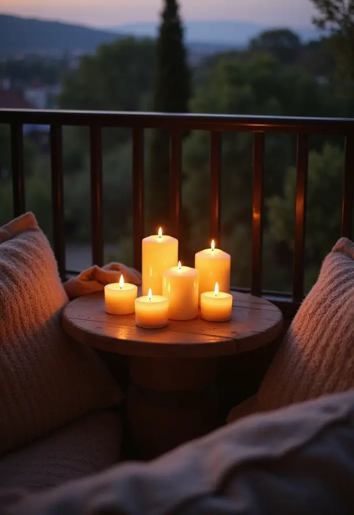 29 Balcony Lighting Ideas to Make Evenings More Relaxing 5 29 Balcony Lighting Ideas to Make Evenings More Relaxing - 5. Candles for a Soft Glow