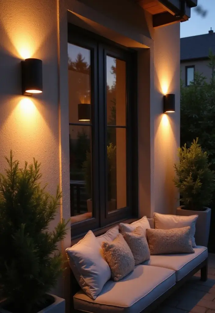 29 Balcony Lighting Ideas to Make Evenings More Relaxing 7 29 Balcony Lighting Ideas to Make Evenings More Relaxing - 7. Chic Wall Sconces