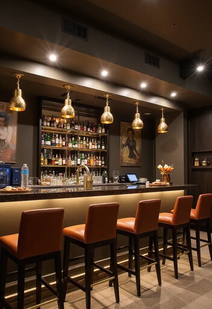29 Bar Lighting Designs for a Bold and Vibrant Atmosphere - 13. Ceiling-mounted Spotlights
