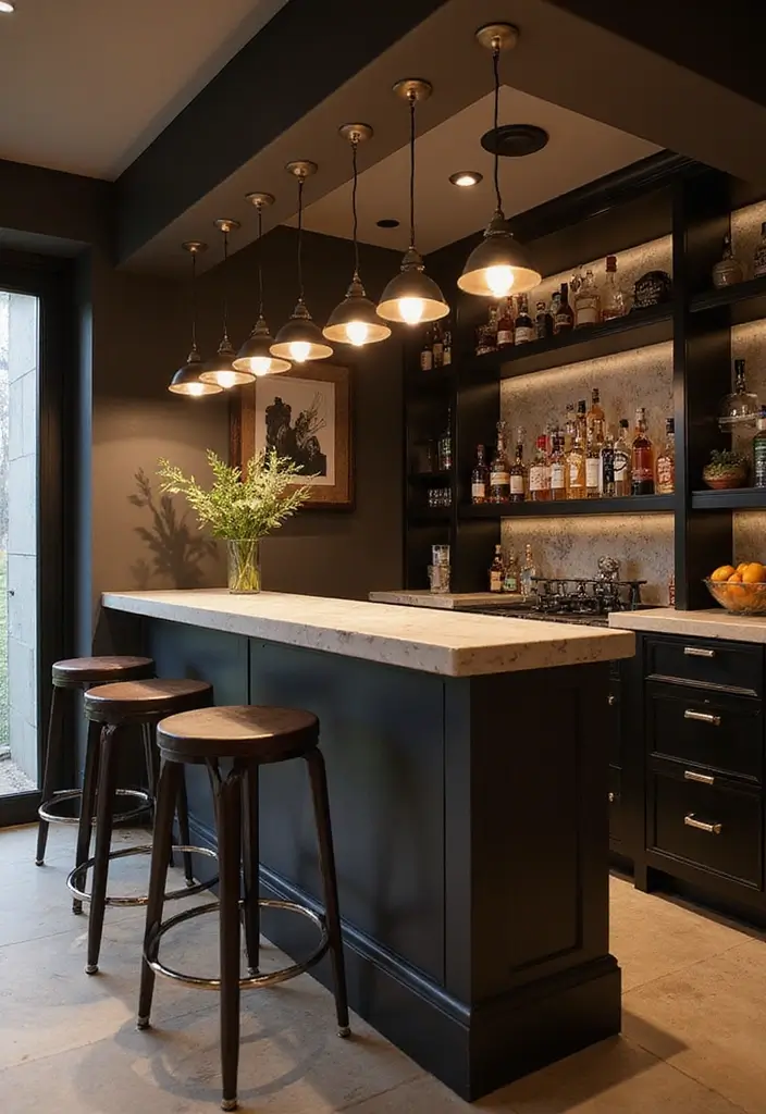 29 Bar Lighting Designs for a Bold and Vibrant Atmosphere - 16. Multi-purpose Fixtures