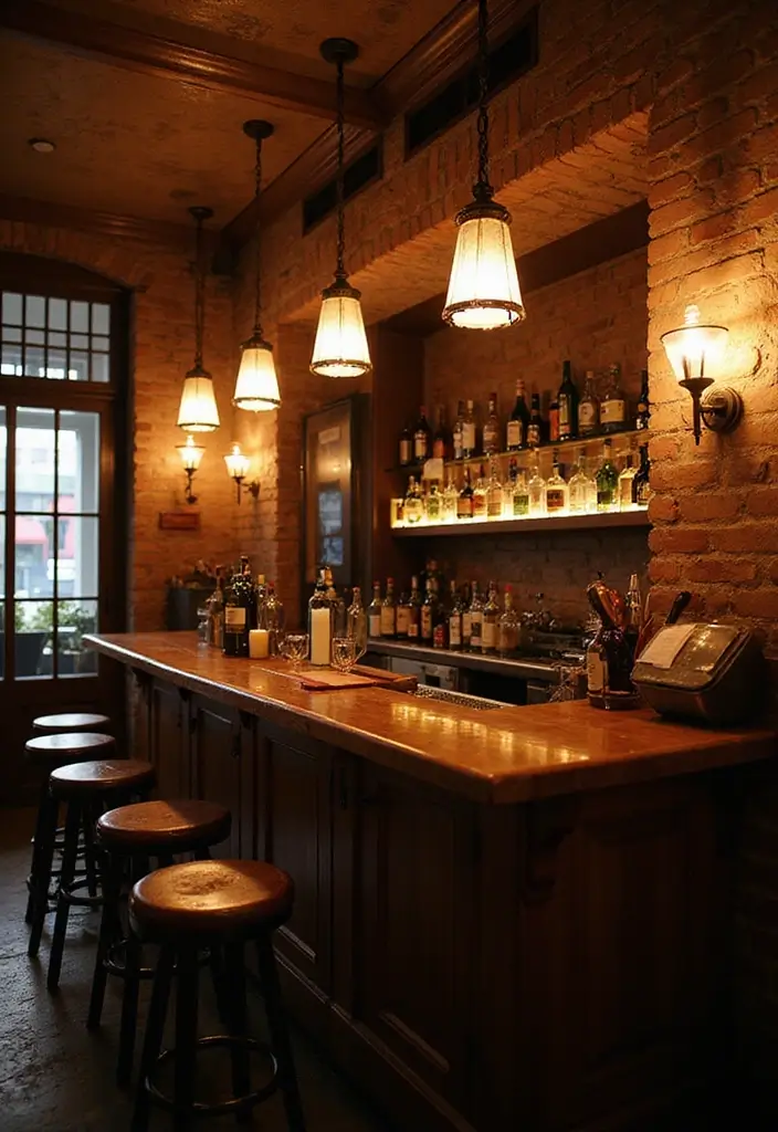 29 Bar Lighting Designs for a Bold and Vibrant Atmosphere - 17. Wall-mounted Lanterns