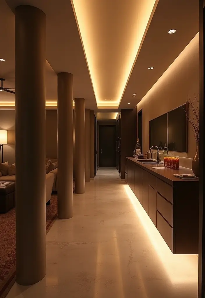 29 Basement Lighting Ideas to Transform Dark Spaces 29 29 Basement Lighting Ideas to Transform Dark Spaces - 29. Ceiling Cove Lighting