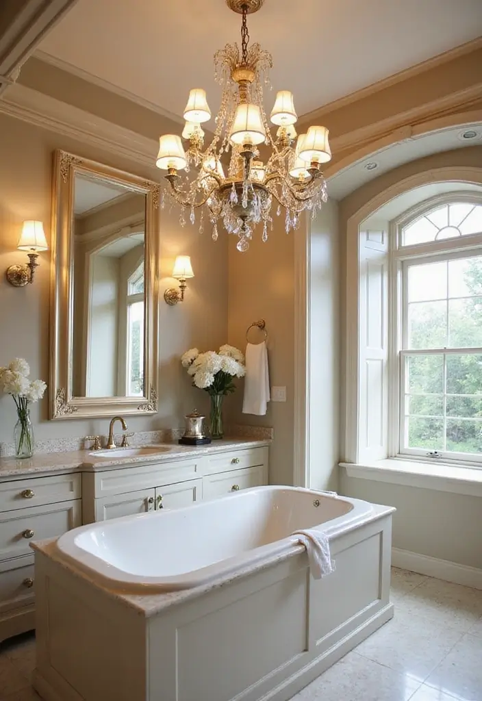 29 Bathroom Vanity Lighting Ideas That Upgrade Any Look 13 29 Bathroom Vanity Lighting Ideas That Upgrade Any Look - 13. Multi-Arm Chandeliers