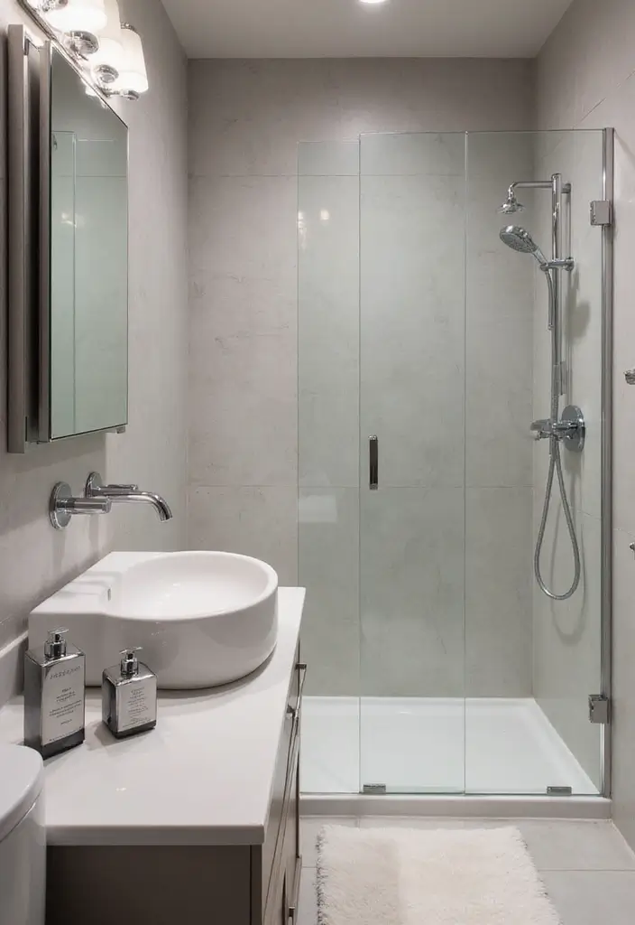 29 Bathroom Vanity Lighting Ideas That Upgrade Any Look 16 29 Bathroom Vanity Lighting Ideas That Upgrade Any Look - 16. Chrome and Glass Combinations