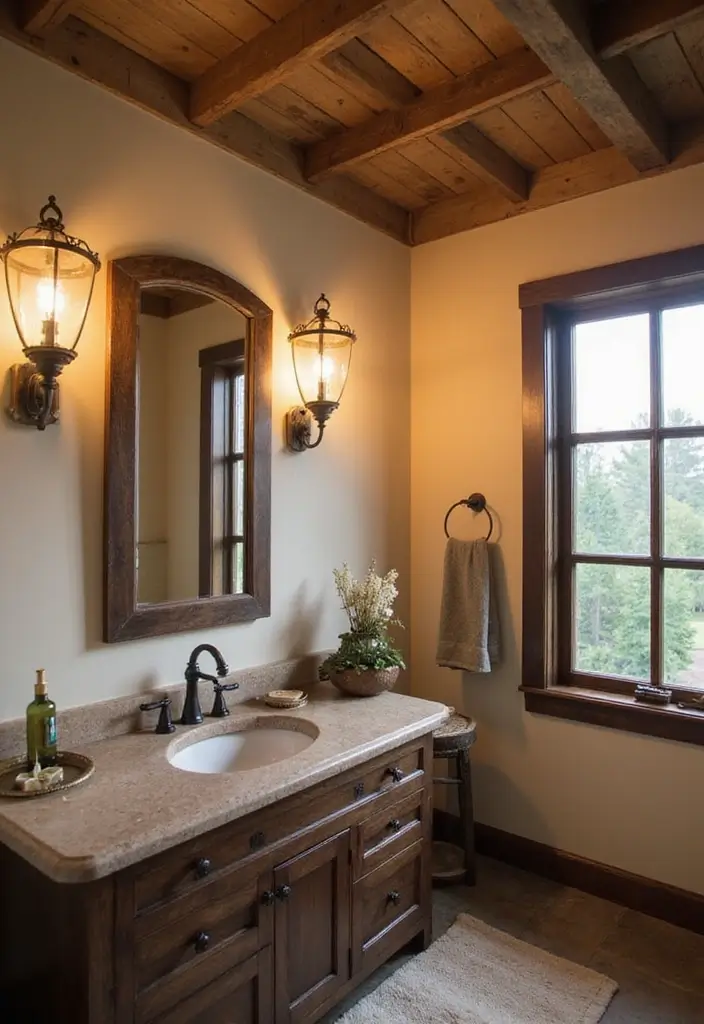 29 Bathroom Vanity Lighting Ideas That Upgrade Any Look 21 29 Bathroom Vanity Lighting Ideas That Upgrade Any Look - 21. Lantern Wall Lights