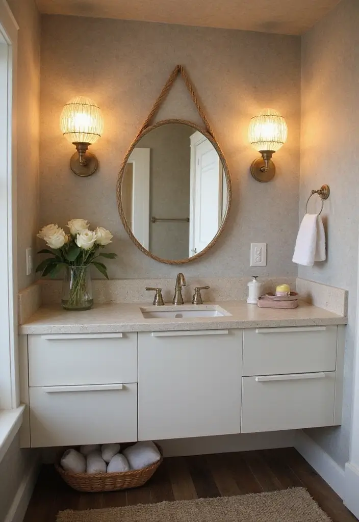 29 Bathroom Vanity Lighting Ideas That Upgrade Any Look 4 29 Bathroom Vanity Lighting Ideas That Upgrade Any Look - 4. Recycled Material Fixtures