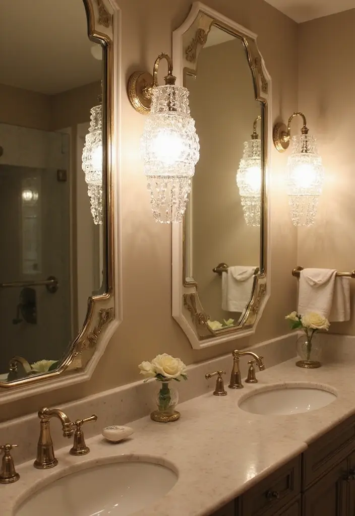 29 Bathroom Vanity Lighting Ideas That Upgrade Any Look 9 29 Bathroom Vanity Lighting Ideas That Upgrade Any Look - 9. Art Deco Inspired Fixtures