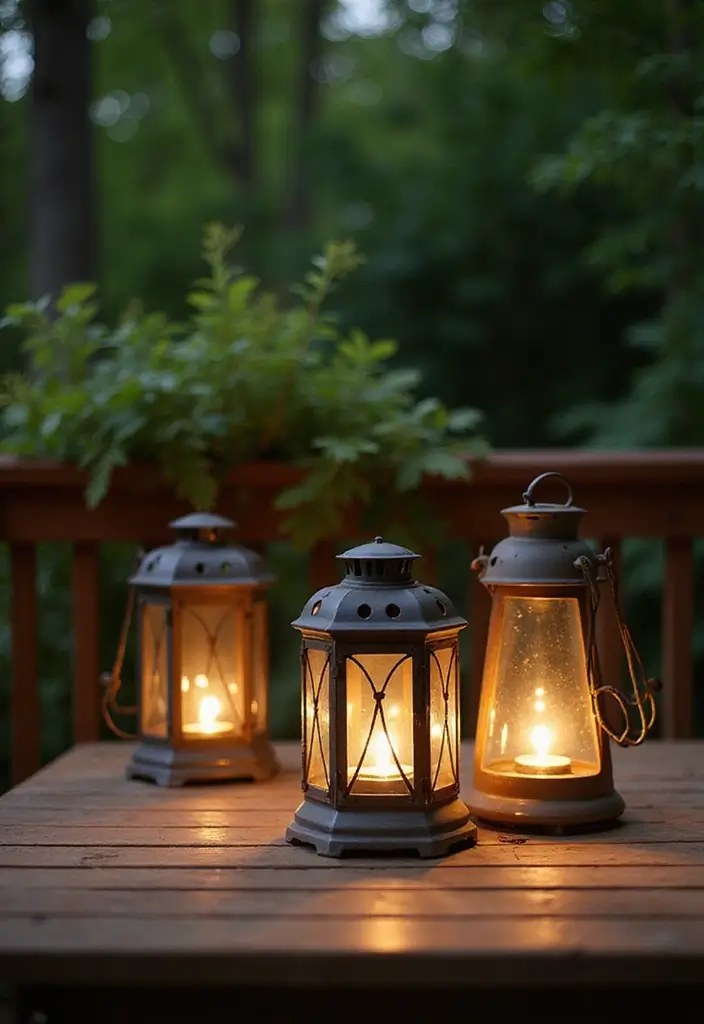 29 Deck Lighting Ideas That Make Outdoor Evenings Beautiful 16 29 Deck Lighting Ideas That Make Outdoor Evenings Beautiful - 16. Battery-Operated Lanterns