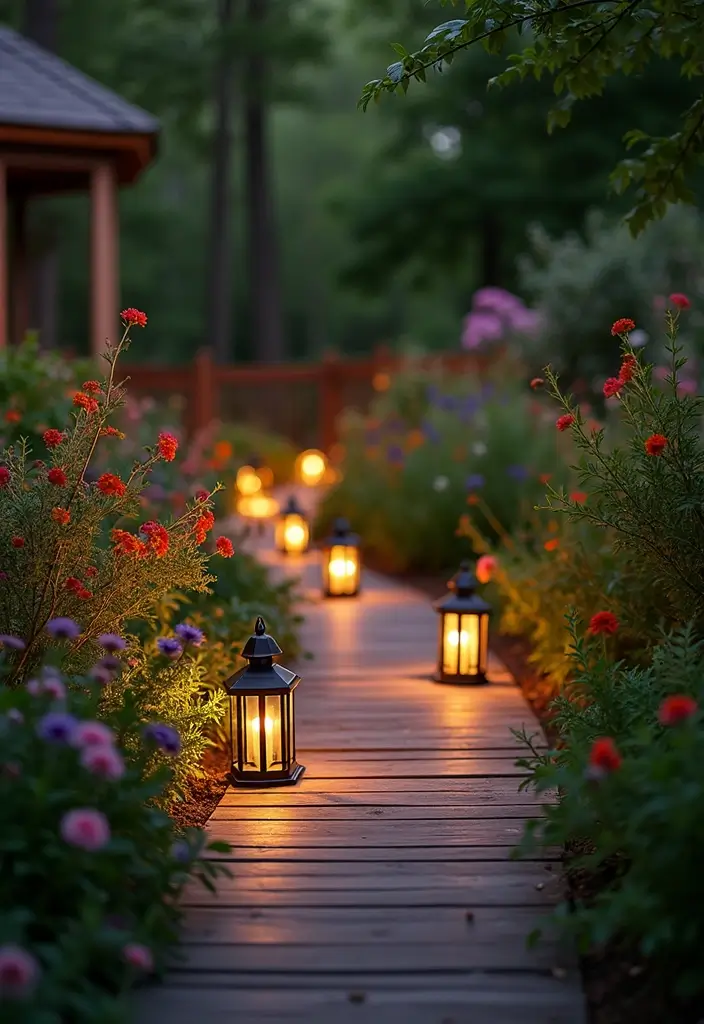 29 Deck Lighting Ideas That Make Outdoor Evenings Beautiful 18 29 Deck Lighting Ideas That Make Outdoor Evenings Beautiful - 18. Lantern Walkway Lights